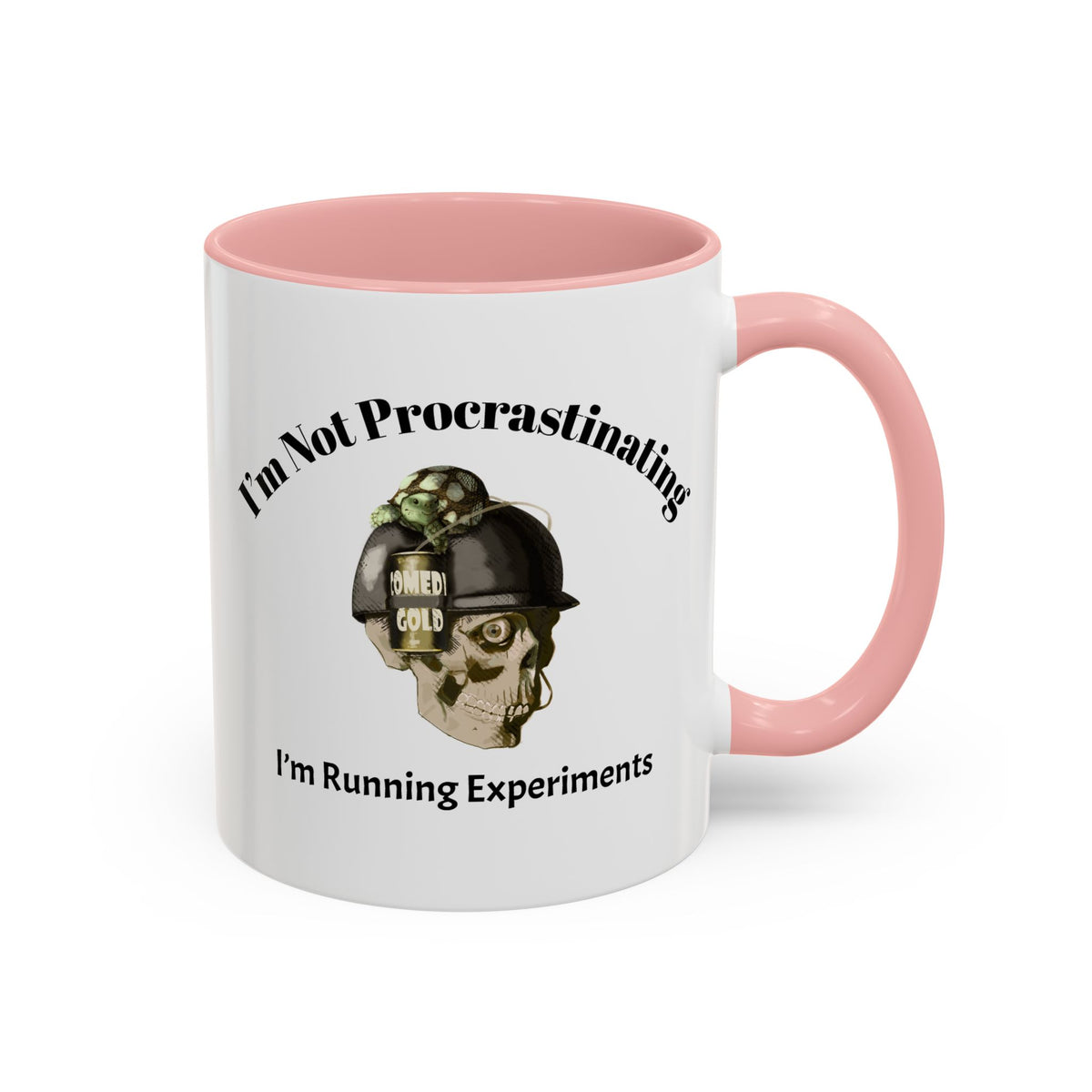 Coffee Mug — “I’m Not Procrastinating, I’m Running Experiments” Skull Design